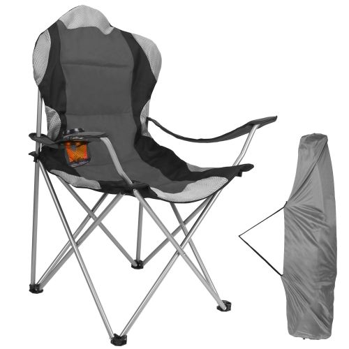 Foldable Camping Chair Heavy Duty Steel Lawn Chair Padded Seat Arm Back Beach Chair 330LBS Max Load with Cup Holder Carry Bag Foldable Camping Chair Heavy Duty Steel Lawn Chair Padded Seat Arm Back Beach Chair 330LBS Max Load with Cup Holder Carry Bag
